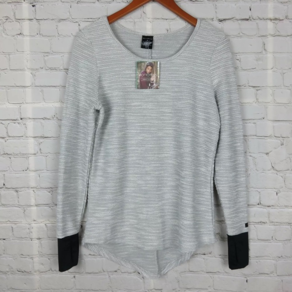HotTotties French Knit Melange Top High Low Hem